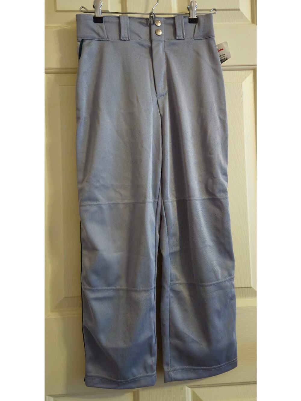 NWT Boy's Wilson Baseball Pants Gray Green Side Stripe Size Medium